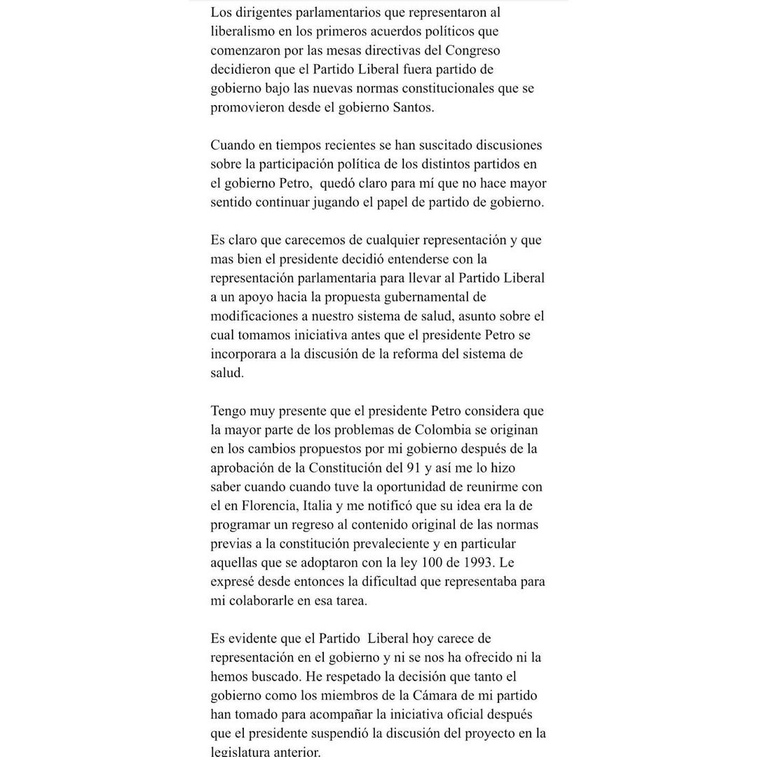 Partido Liberal se declara independiente y partido verde haría lo mismo