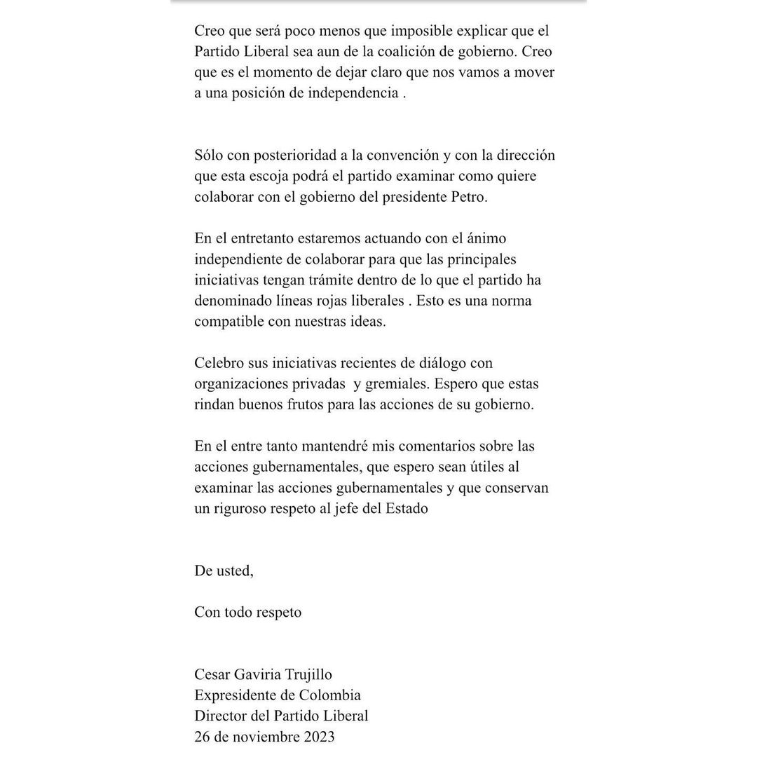 Partido Liberal se declara independiente y partido verde haría lo mismo