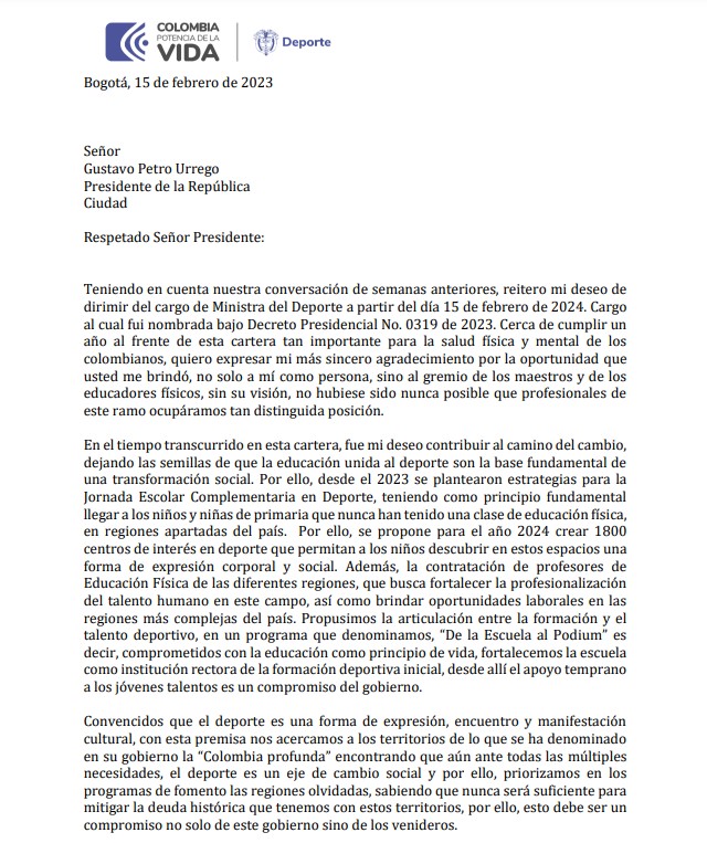 En medio del escándalo por la pérdida de los Panamericanos, renunció Astrid Rodríguez, ministra de Deporte