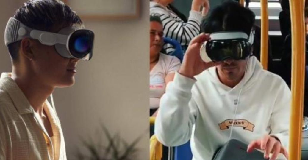 Un hombre se subió a un bus de TransMilenio con las Apple Visión Pro