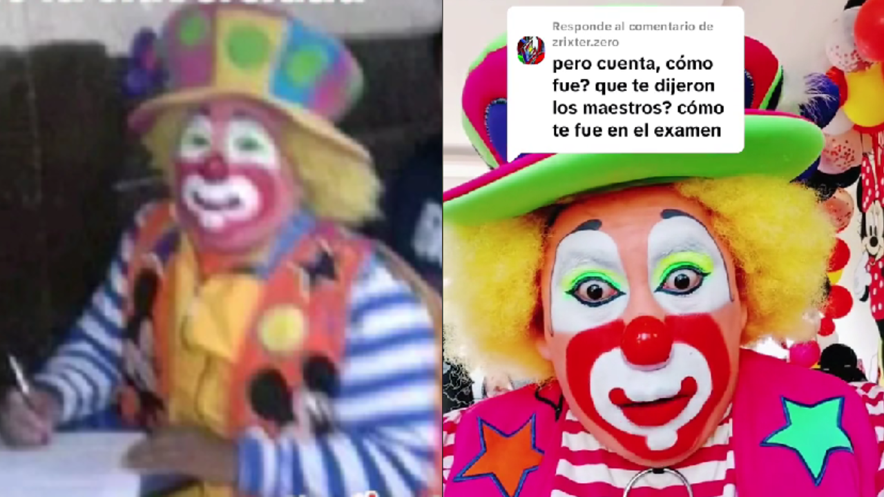 En Guatemala, un hombre llegó vestido de payaso a presentar un examen porque no alcanzó a cambiarse
