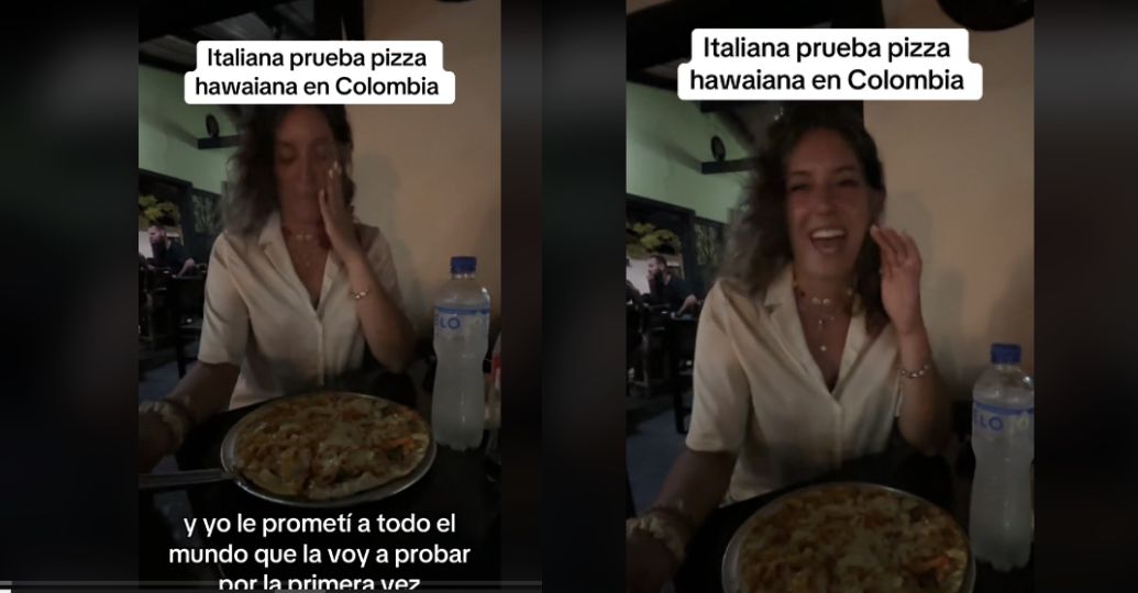 Turista italiana probó la pizza con piña en Colombia: así reaccionó