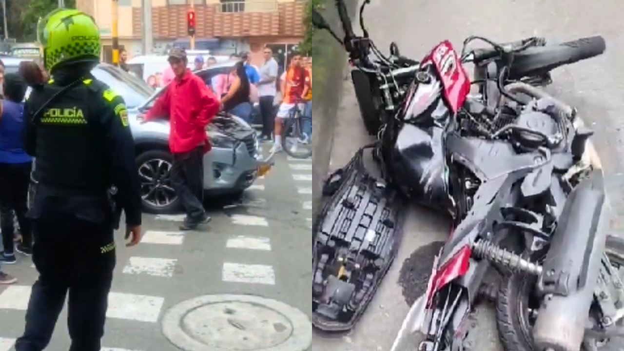 Dos presuntos ladrones protagonizaron fuerte choque tras robar 30 millones de pesos en Envigado
