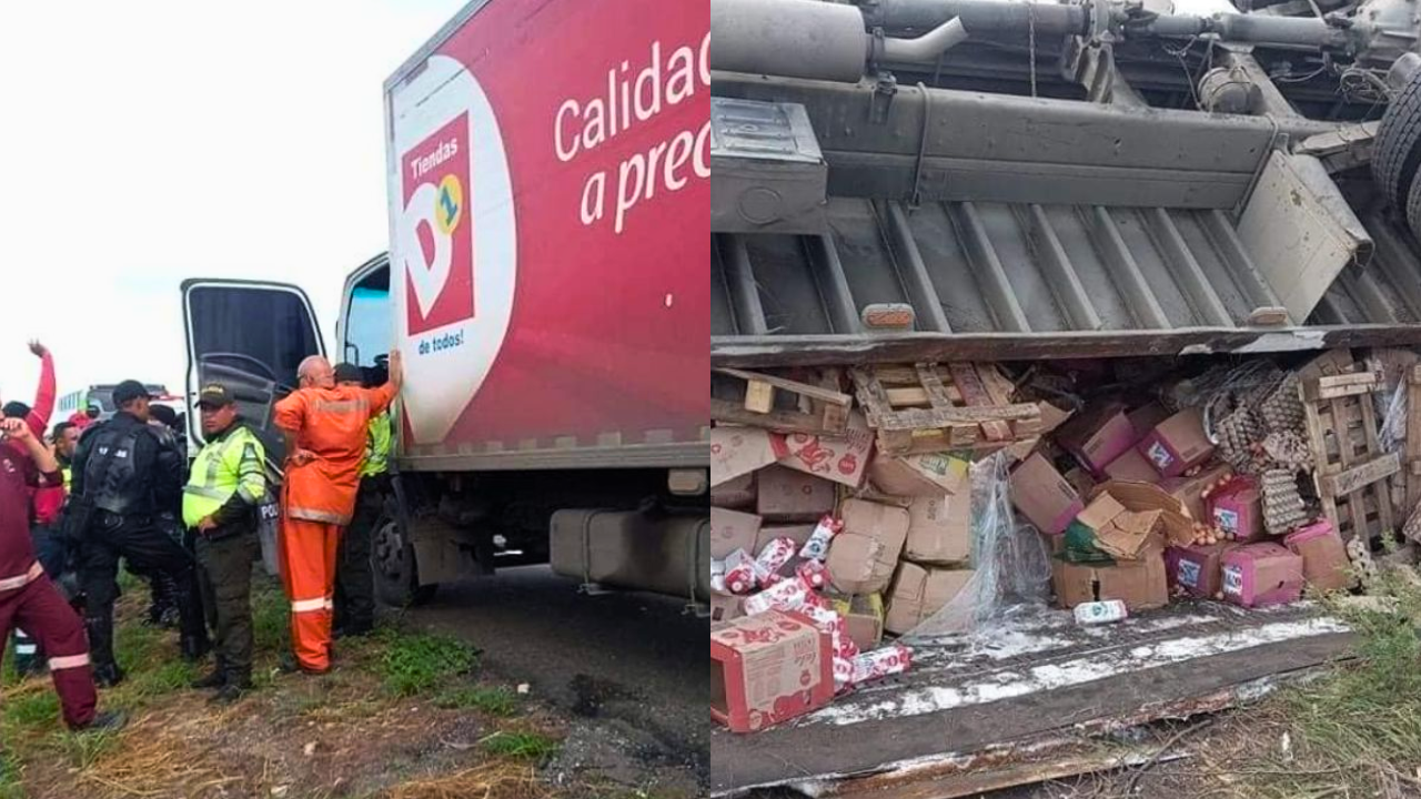 Con una rápida acción, Policía evitó que saquearan un camión con víveres en Tasajera