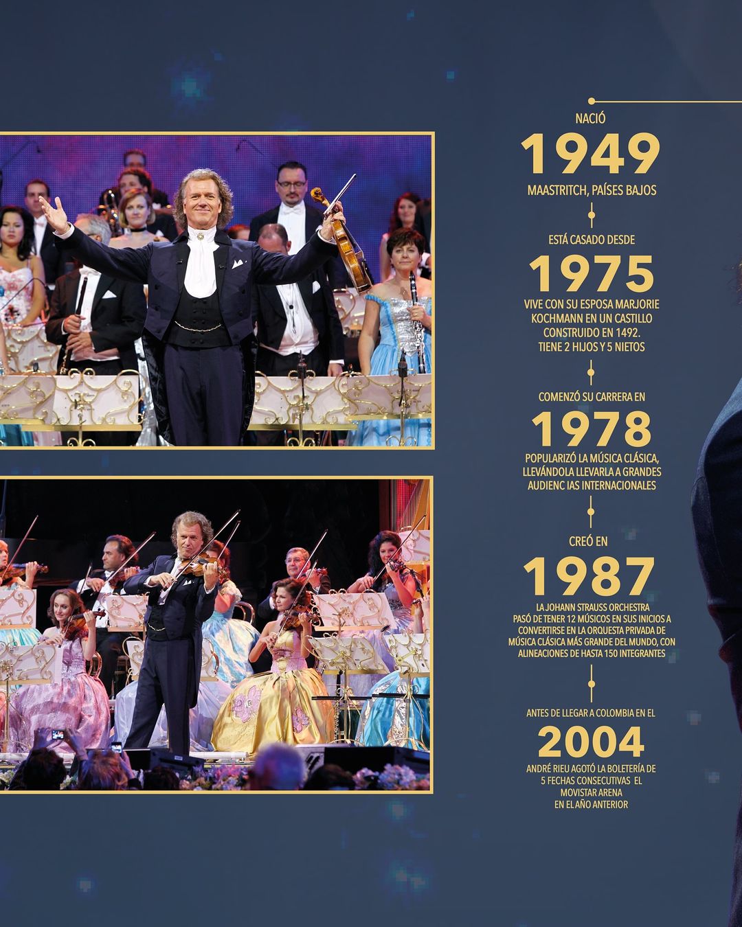 Regresa a Colombia: El reconocido violinista André Rieu se presentará en el Movistar Arena