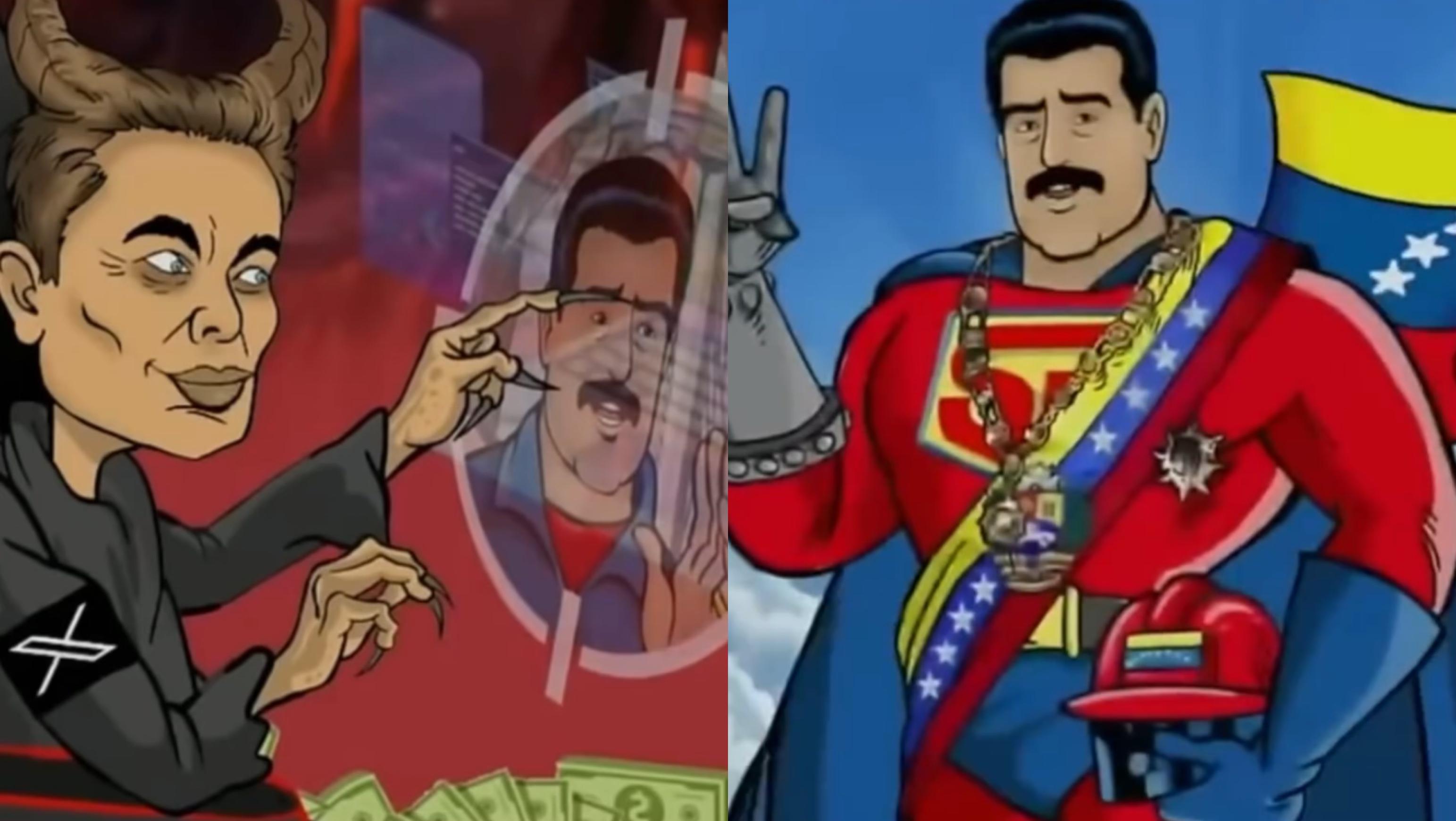 Nicolás Maduro se enfrentó a un malévolo Elon Musk en su serie animada "Súper Bigote" 