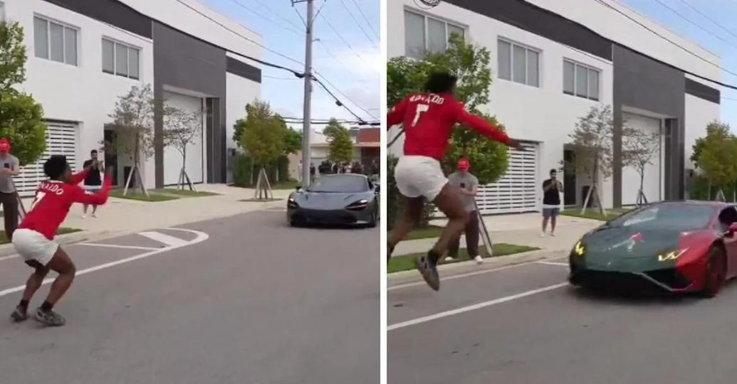 Polémico video: influencer arriesgó su vida saltando dos vehículos a toda velocidad