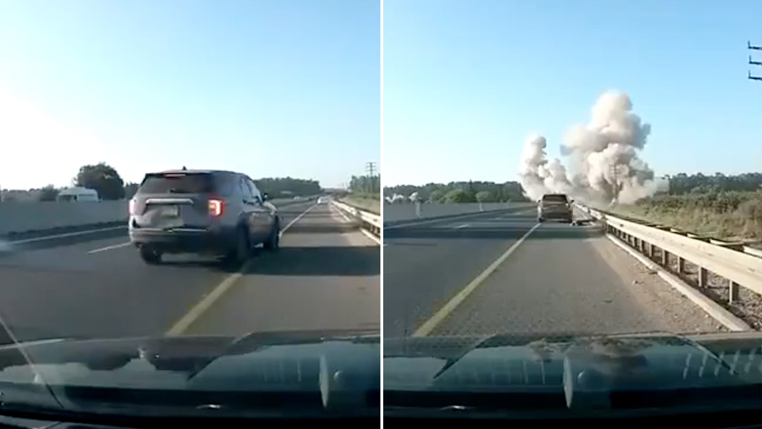 Sensible | De milagro: por poco, un conductor se salvó de ser impactado por un misil en Israel