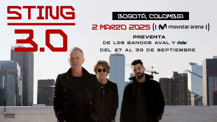 Sting, el reconocido músico británico, llega a Colombia con preventa exclusiva de Bancos Aval y dale!