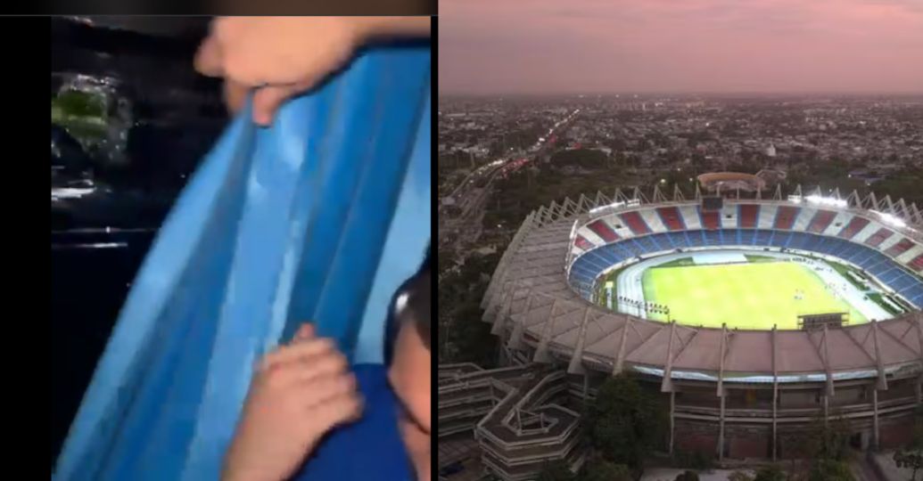 Bus de Millonarios fue atacado con piedras al salir del Metropolitano de Barranquilla