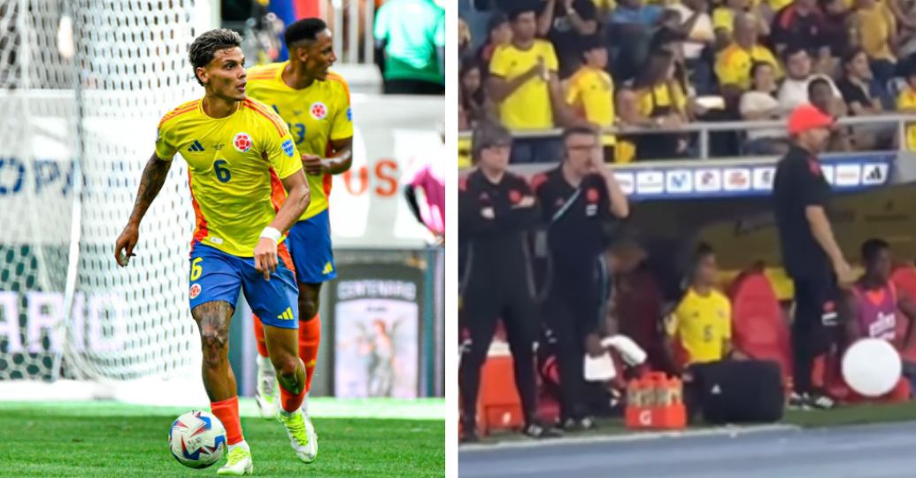 Richard Ríos golpeó el banco de suplentes tras su partido contra Ecuador y reconoció su bajo rendimiento