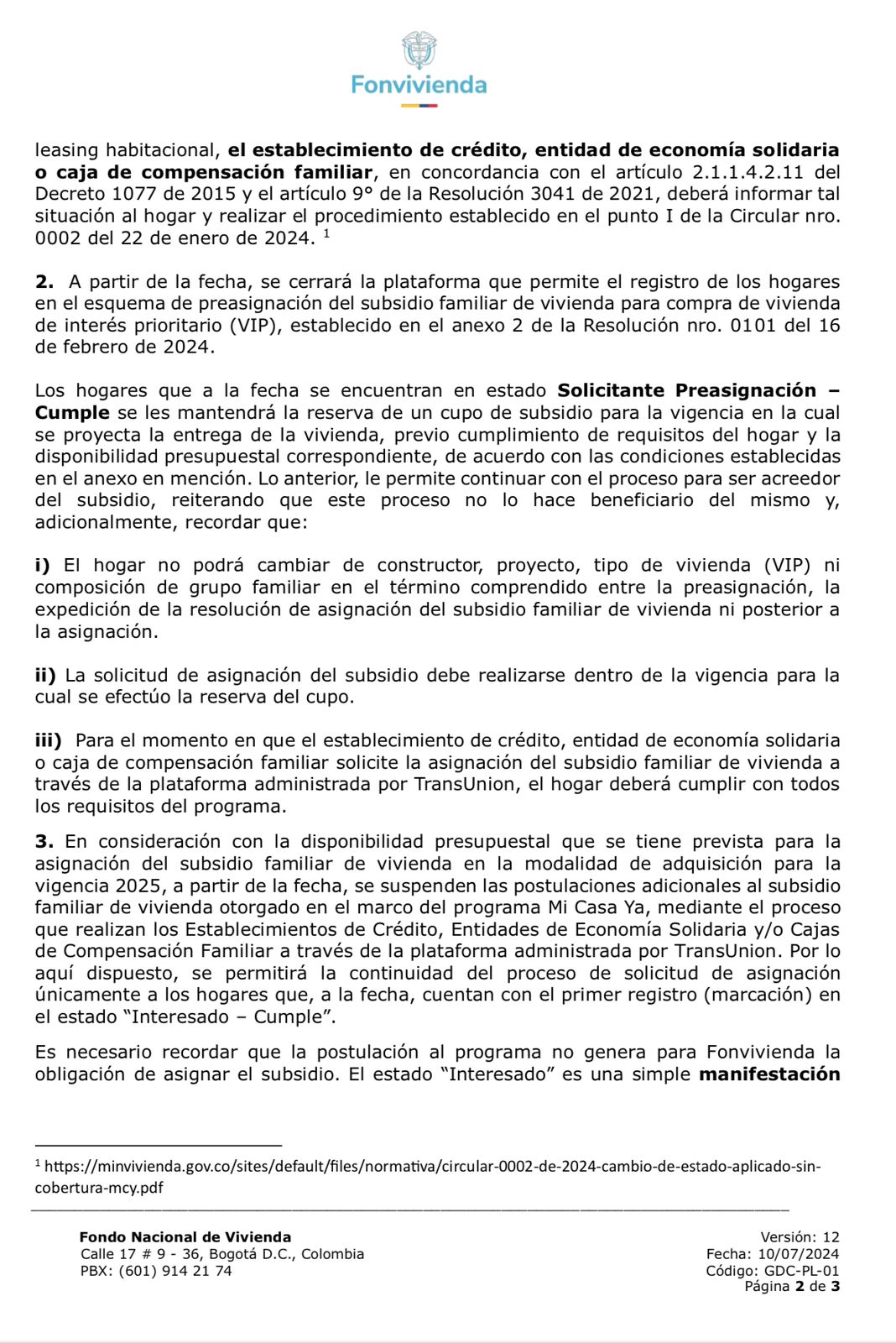 MinVivienda anunció que se suspende el subsidio de 'Mi Casa Ya' por dificultades presupuestales