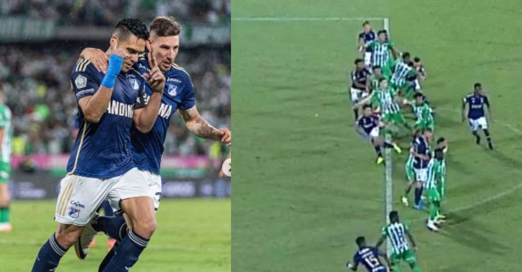 Penal sancionado para Millonarios en aparente fuera de lugar de Falcao desata polémica