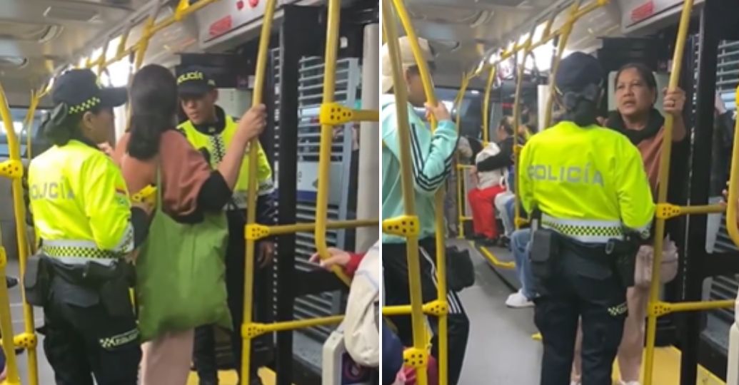 En video: mujer se enfrentó a una policía en TransMilenio 