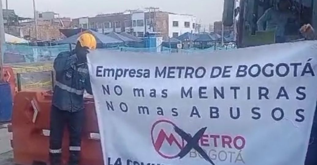 Trabajadores del Metro de Bogotá denuncian falta de pagos