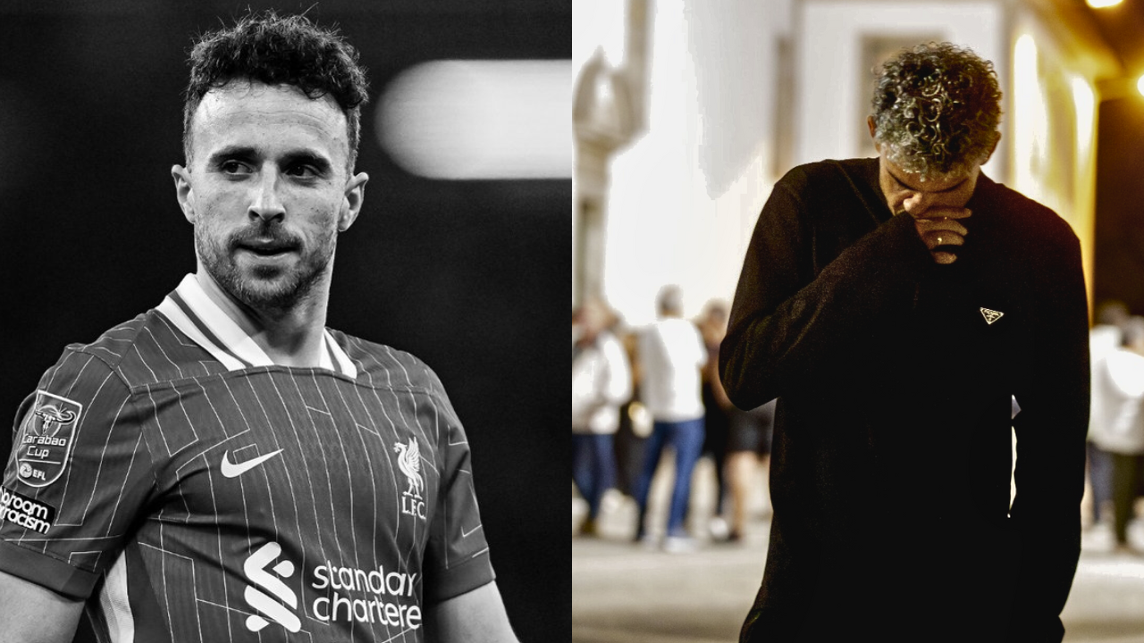 En imágenes | Luis Díaz reapareció entre lágrimas en la misa en memoria de Diogo Jota