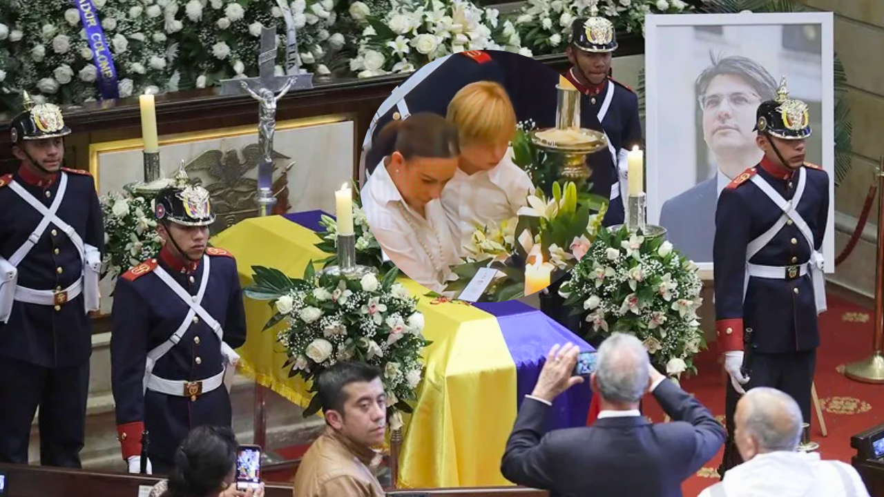 En video | El emotivo adiós del hijo de Miguel Uribe Turbay al senador en la cámara ardiente