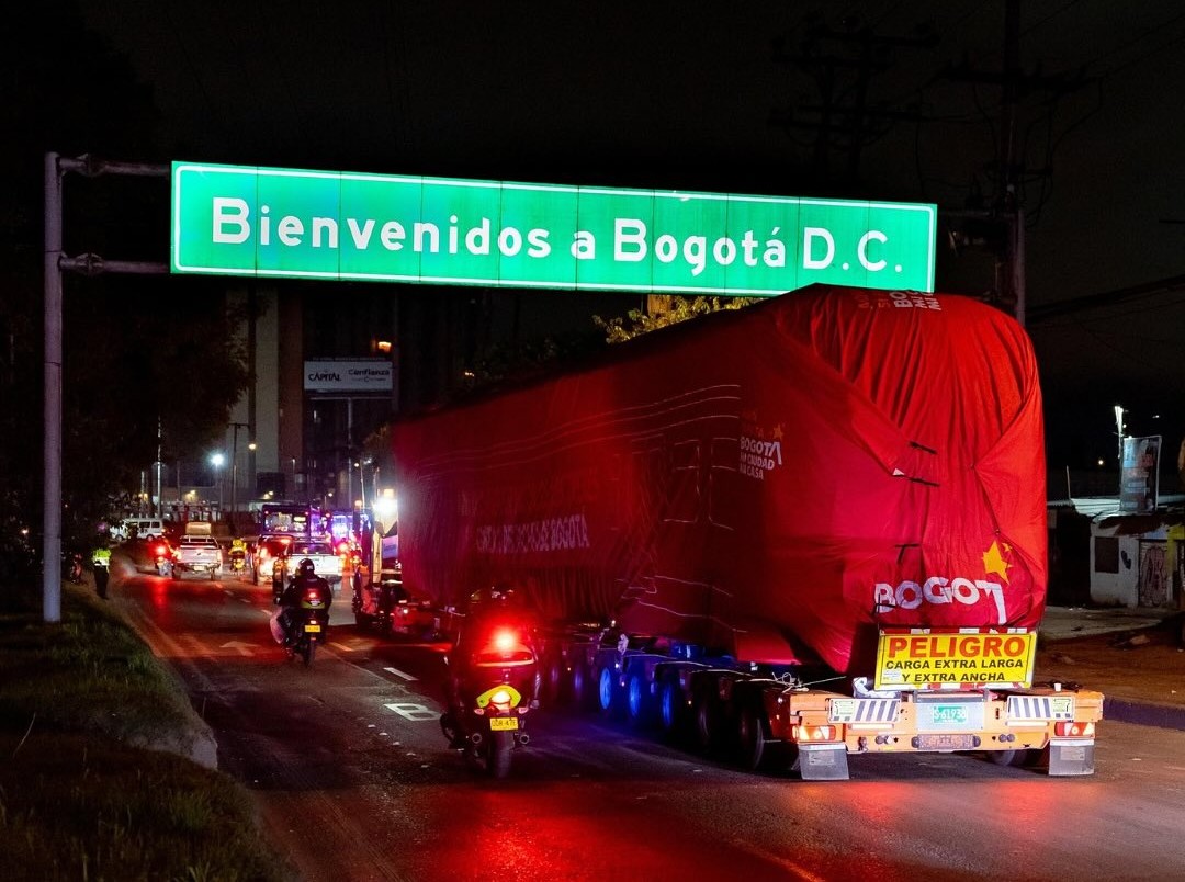 Primer tren del Metro de Bogotá llegó a la capital para iniciar pruebas