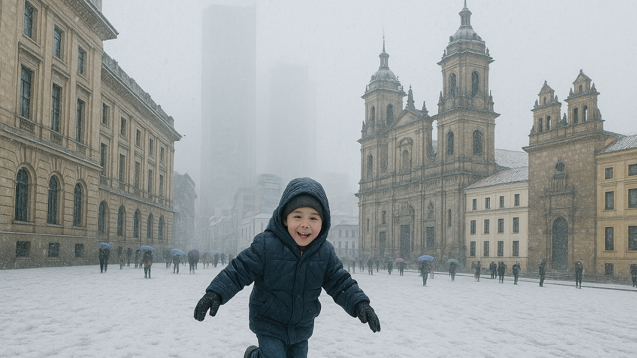 ¡Nieve en Bogotá! Este es el lugar de la capital que se transforma en un pueblo navideño viral 