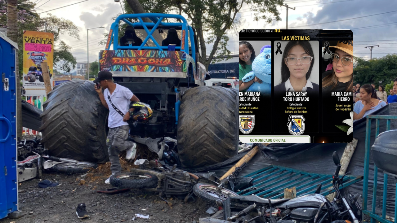 Estas son las tres víctimas mortales de la tragedia con Monster Truck en Popayán: dos son menores