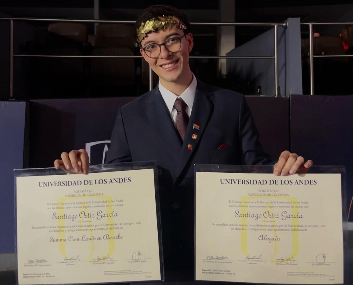 Santiago Ortíz estudiante de Los Andes discurso