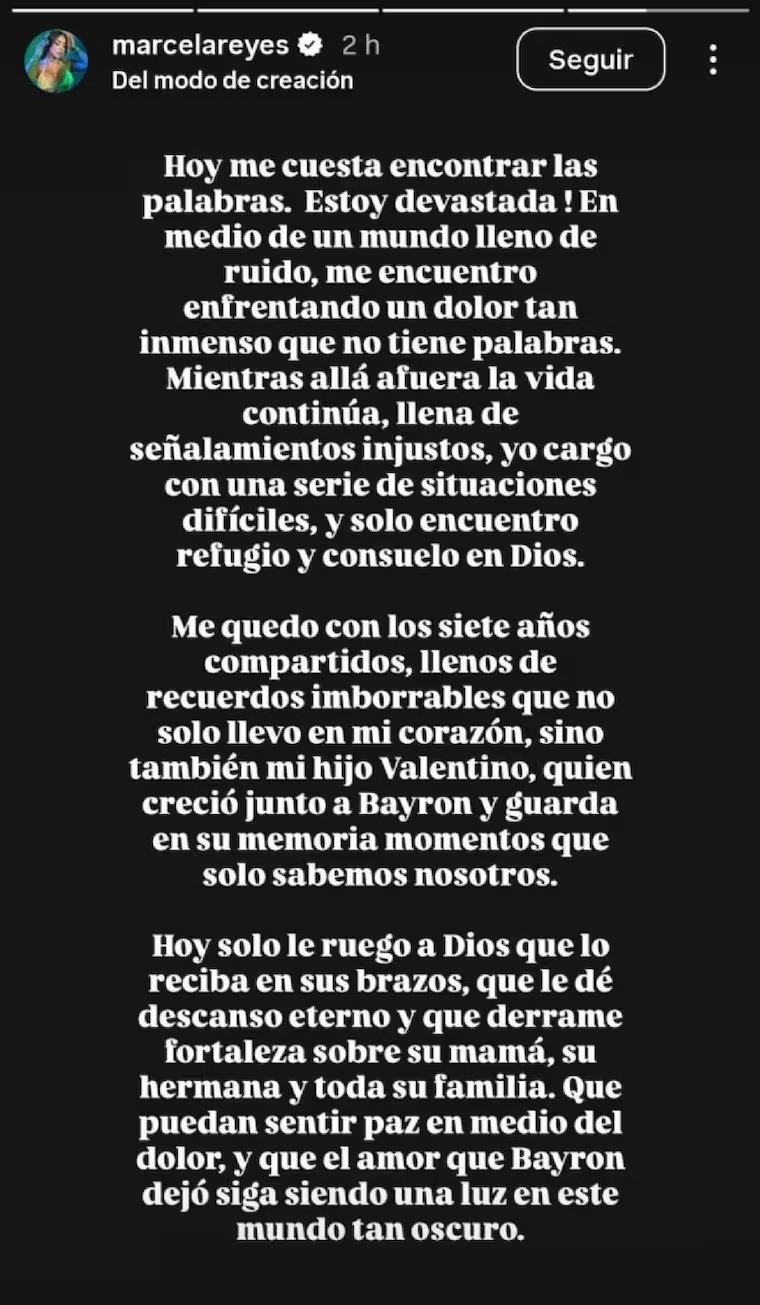 Comunicado de Marcela Reyes tras la muerte de B-King