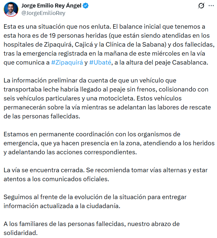 En videos | Explosión en peaje de Casablanca deja muertos y varios heridos: caos en vía Zipaquirá–Ubaté
