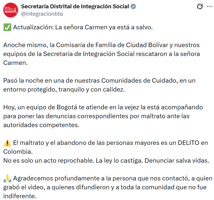 ¡Indignante! Captan en video el abuso que sufrió una abuelita por parte de sus cuidadoras en Bogotá