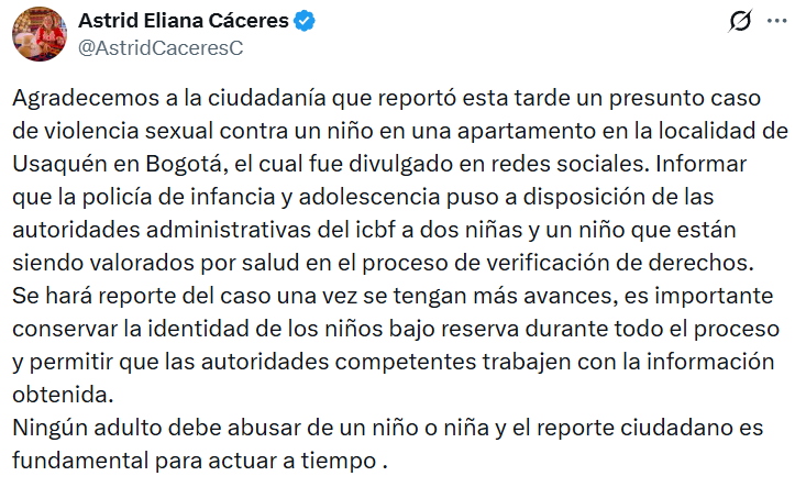 Revelan el testimonio del menor de 7 años en caso de presunto abuso sexual en Bogotá: esto dijo el ICBF