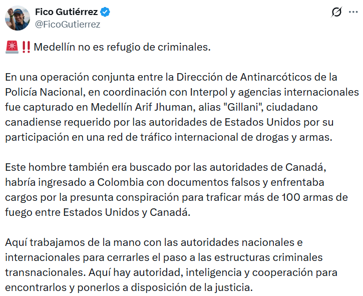 Revelan la identidad del canadiense capturado en cinematográfica escena en un gimnasio de Medellín