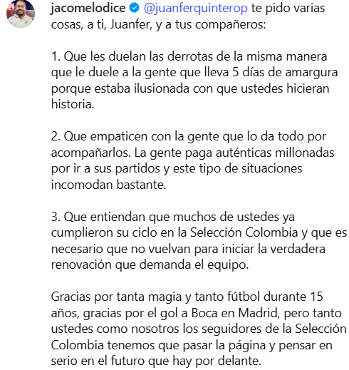 Duro cruce entre Juanfer Quintero y creador de contenido por fiesta tras el Mundial: "¿Te pido permiso?"