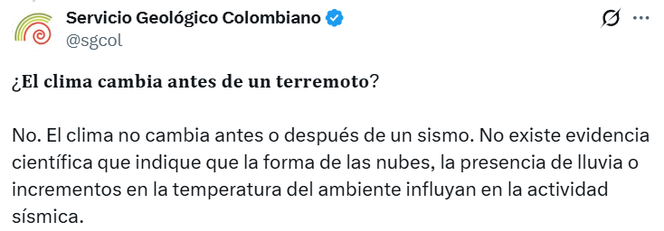 ¿Es cierto que el cambio de clima puede predecir un terremoto? Esto respondió el Servicio Geológico