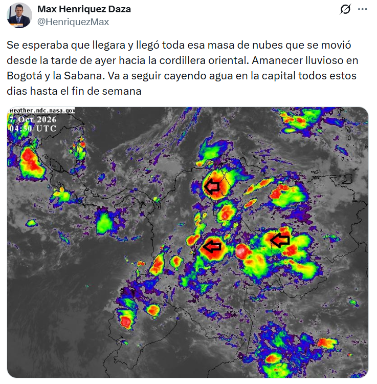 ¿Hasta cuándo lloverá en Bogotá? Este es el pronóstico para los próximos días de octubre 2026