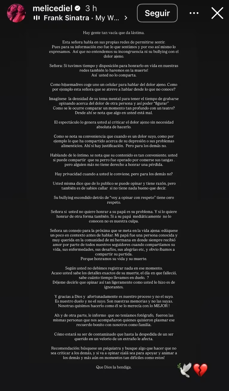 Jessica Cediel se fue de frente contra Tuti Vargas tras críticas por fotos en el velorio de su padre