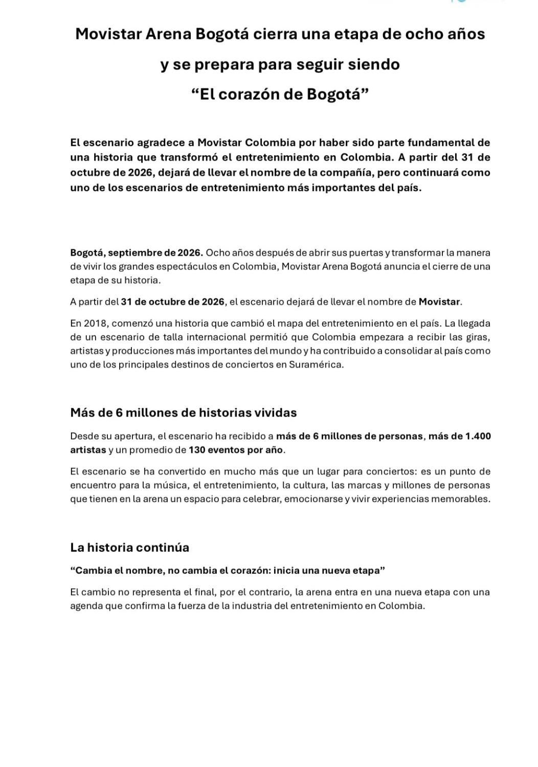 ¿Cuál será el nuevo nombre del Movistar Arena? Así avanza el proceso para elegirlo