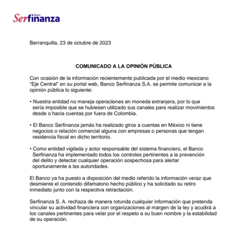 Petro pide investigar banco de la familia Char que estaría relacionado al Cartel de Sinaloa