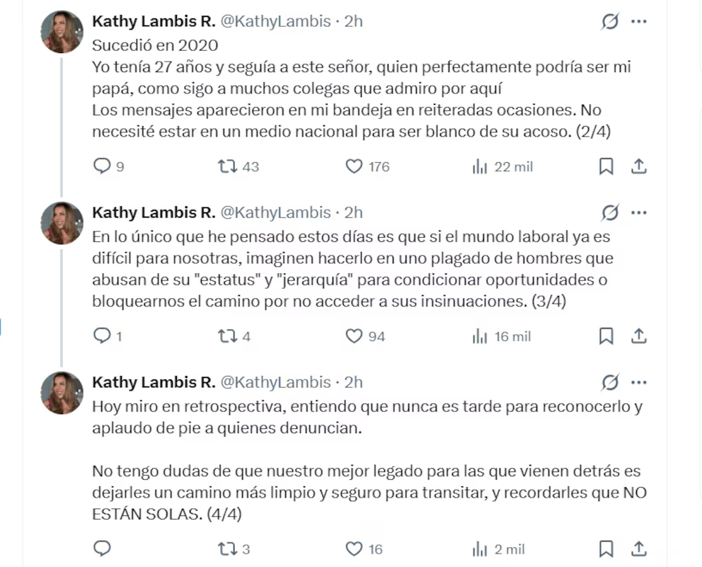 Reconocida periodista celebró salida de Ricardo Orrego y reveló chats: “así me escribía sin conocerme”