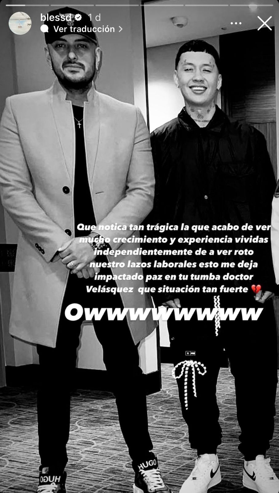 Blessd muerte 'Dr. Velásquez'