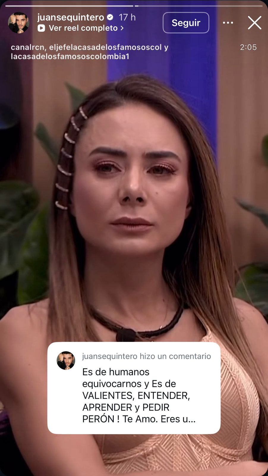 Juanse Quintero salió en defensa de Johanna Fadul y criticó la producción de La casa de los famosos