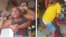 Mujer destrozó local de vendedora que le dijo "Mi amor" a su pareja