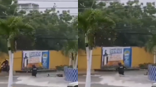 En video: ¡Increíble! Hombre se lanzó a un arroyo en Barranquilla para rescatar su motocicleta