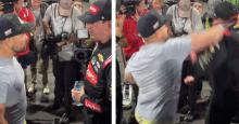 Carrera de exhibición de Nascar terminó en tropel entre dos equipos