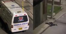 Una ambulancia en Bogotá dejó abandonado a un paciente en un andén