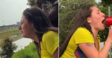 Karol Samantha quebró en llanto durante plantón de apoyo a 'Epa Colombia'