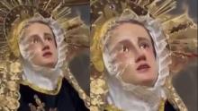 En video | ¡Escalofriante! Grabaron a una imagen de la virgen "llorando" en misa: ¿será verdad?
